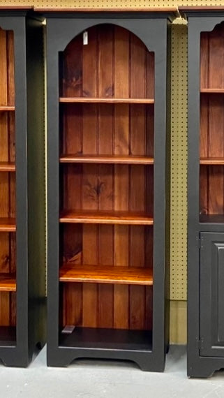 Bookcase-J15 6' Narrow Open Colonial-Black with Michael's Cherry