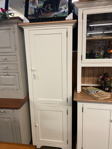 Bookcase-J150 6' with Solid Doors-Dove White with Harvest Pine-ALL MAPLE