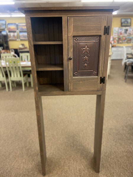 Over the Toilet Cabinet-Pewter Kona with Copper Star Insert Door