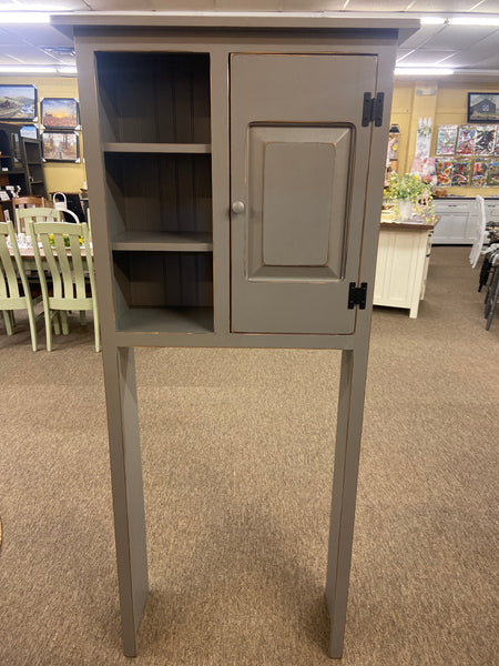 Over the Toilet Cabinet-Gray with Raised Panel Door