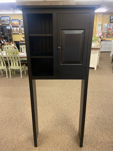 FINAL PRICE-Over the Toilet Cabinet-Black Non-distressed with Raised Panel Door