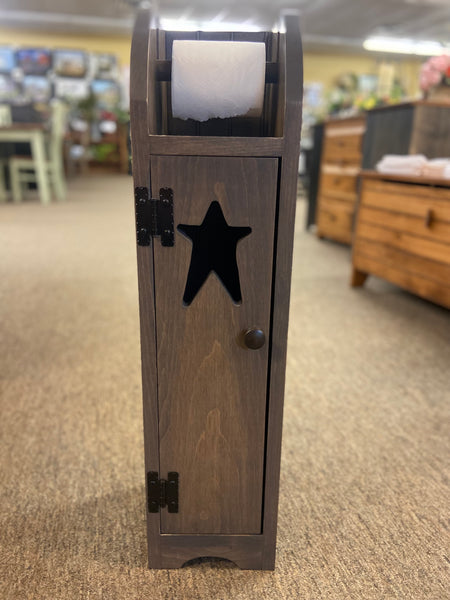 Toilet Paper Cabinet-Pewter Kona with Star Cutout Door
