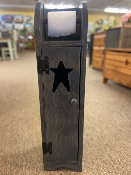 Toilet Paper Cabinet-Antique Slate with Star Cutout Door