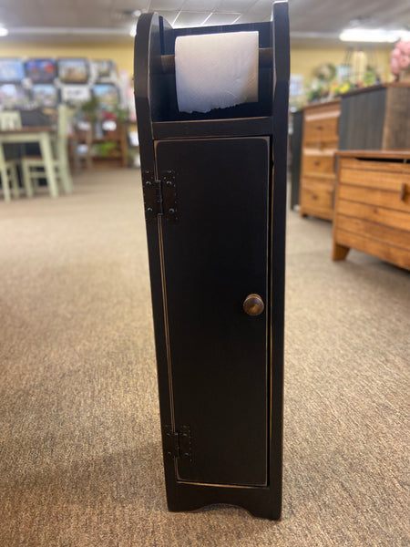 FINAL PRICE-Toilet Paper Cabinet-Black with Solid Panel Door