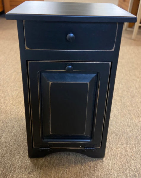 FINAL PRICE-Small Trash Bin-Black with Raised Panel