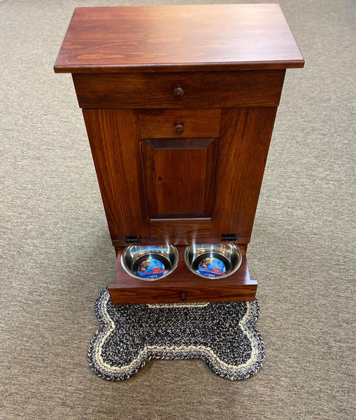 Pet Food Bin with Drawer, Pet Food & Water Bowls