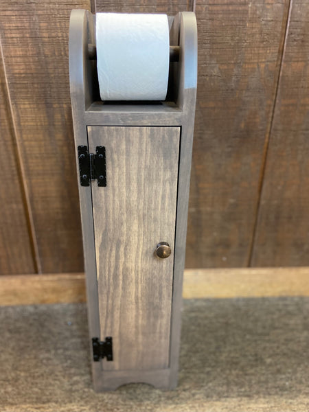 Toilet Paper Cabinet-Pewter with Solid Panel Door