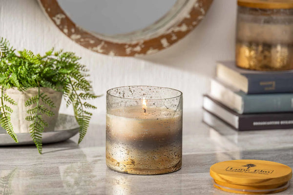 Silver Mercury Glass Jar Candle-Driftwood Fragrance