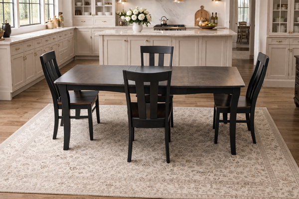 L902D2C-Amish Made LANCASTER LEGACY Table Set-Black with Cocoa