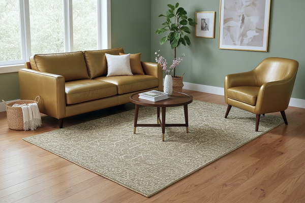 RUG 8 IN 4/26 AUCTION-HAND-KNOTTED WOOL--Herrera-02-Khaki