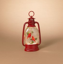 12.5"H Battery Operated Lighted Cardinal Lantern