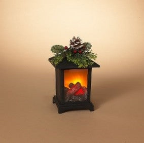 Fireplace Lantern with Floral Accent