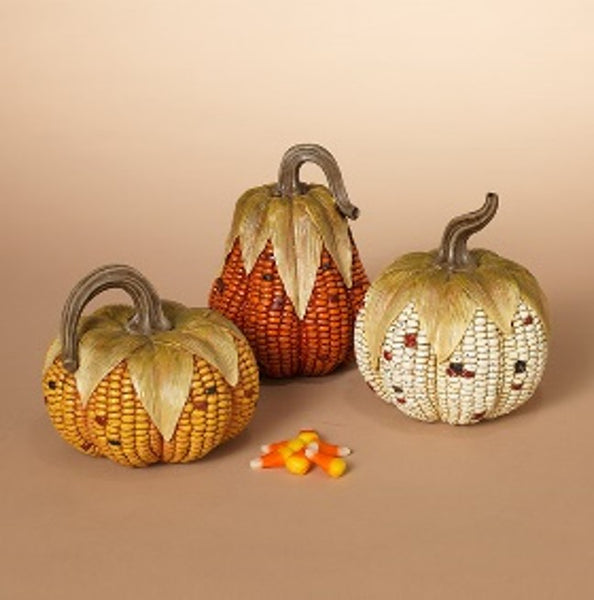 5.5"H Resin Corn Cob Pumpkin