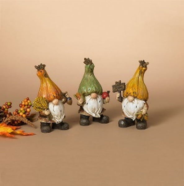 6.3"H Resin Harvest Gnome