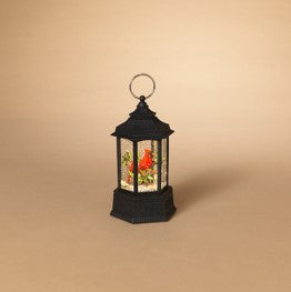 9.1"H B/O Lighted Spinning Water Globe Lantern