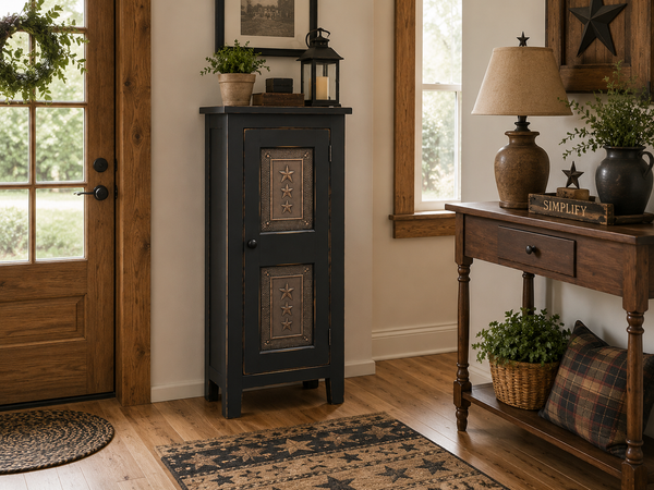 Amish-Made Pine One-Door Cabinet