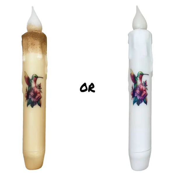 Hummingbird Battery Operated Timer Taper Candle - 7"