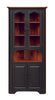 Corner Cabinet-J17 Large Corner Cupboard with Glass Doors - Black with Michael's Cherry