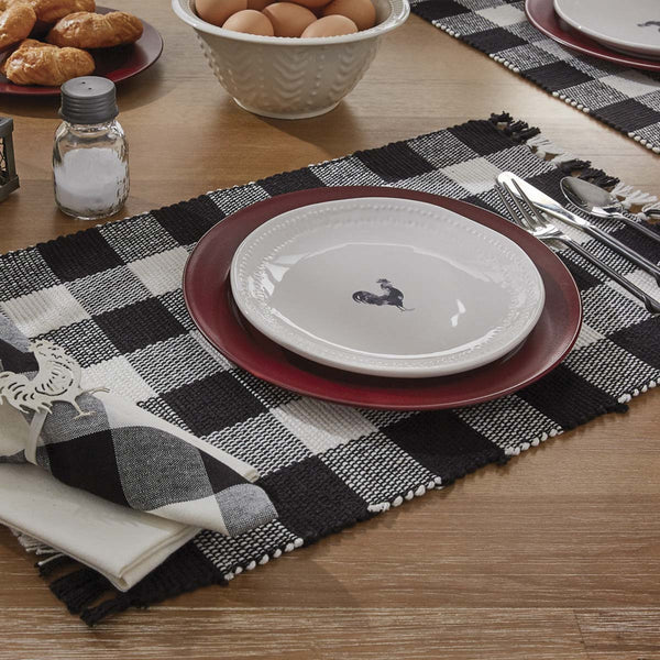 Wicklow Check Placemat - Black & Cream