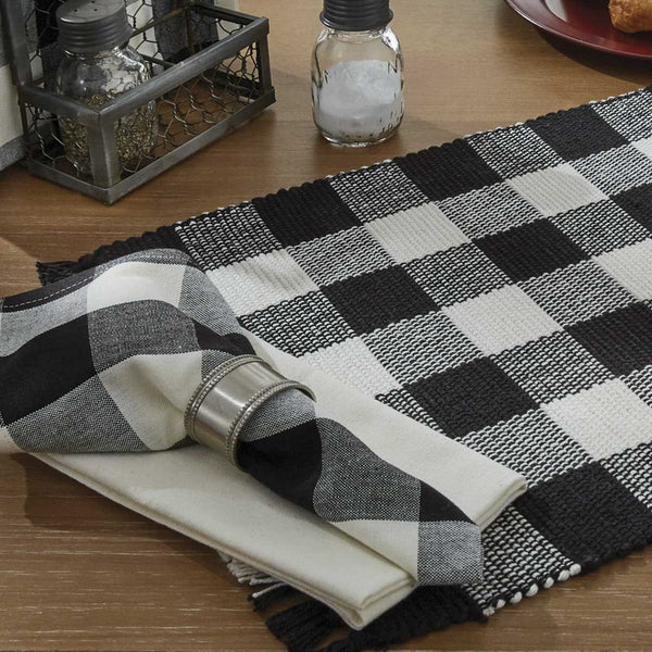 Wicklow Check Napkin - Black & Cream