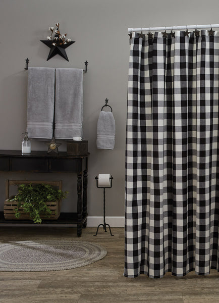 Wicklow Check Shower Curtain Black & Cream