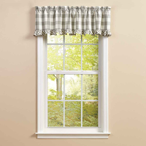 Wicklow Check Ruffled Valance - Dove