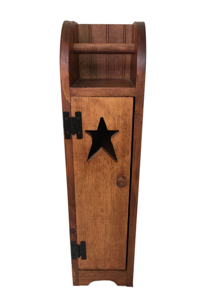 Toilet Paper Cabinet-Special Walnut with Star Cutout Door