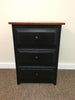 Night Stand-3 Drawers-Black with Michael's Cherry
