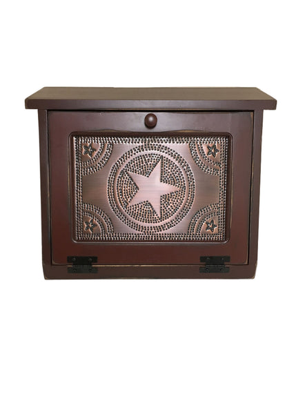 Bread Box with Copper Star Tin Panel