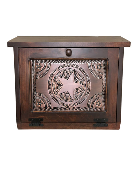 Bread Box with Copper Star Tin Panel
