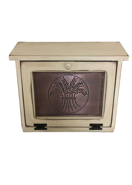 Bread Box with Copper Wheat Tin Panel