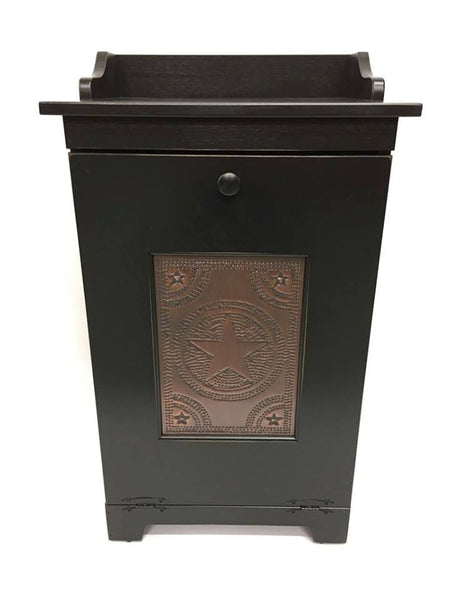 Trash Bin with 776 Star Tin Panel