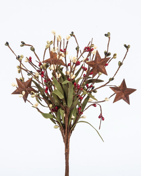 12" Rice Berry Pick with Rusty Stars