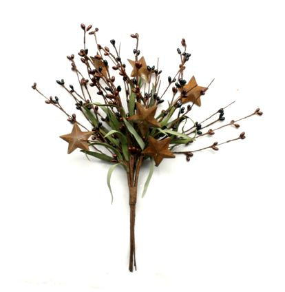 12" Rice Berry Pick with Rusty Stars Burgundy