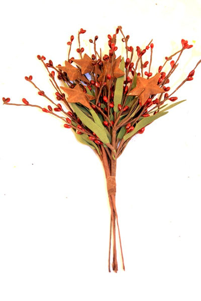 12" Rice Berry Pick With Stars, Red