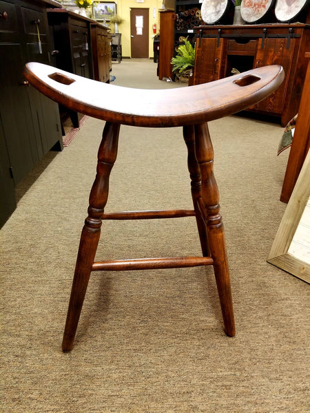 Saddle Stool - Antique Harvest on Brown Maple Wood (35-2)