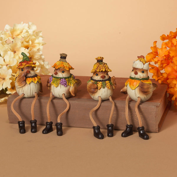 2.9"H Resin Harvest Bird Shelf Sitter