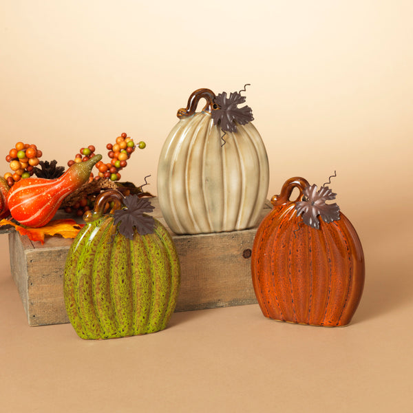 5.8" Dolomite Harvest Pumpkin