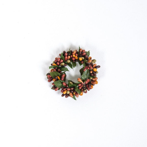 1.5" Rice Berry Candle Ring, Burnt Orange, Mustard, Mixed