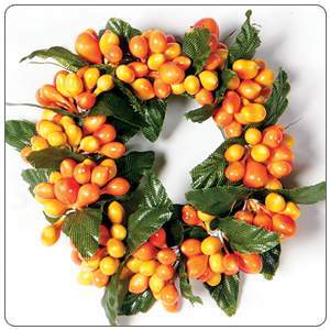 1.5" Rice Berry Candle Ring, Orange, Yellow