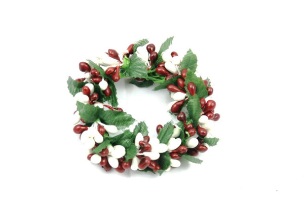 1.5" Rice Berry Candle Ring Red, White