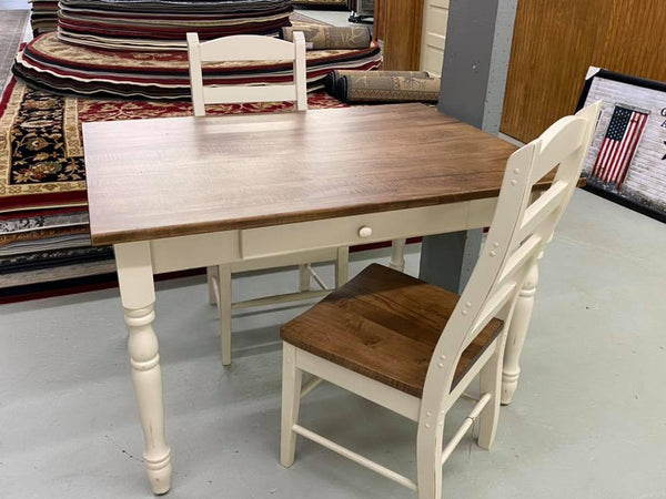 Cream and pine discount table and chairs