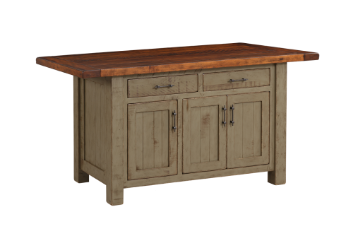 LL2607-Amish Made-Lancaster Legacy Houston Island with Rough Sawn Top & Bread Board Ends