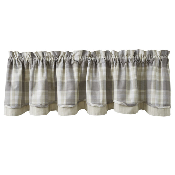 Weathered Oak Lined Layered Valance