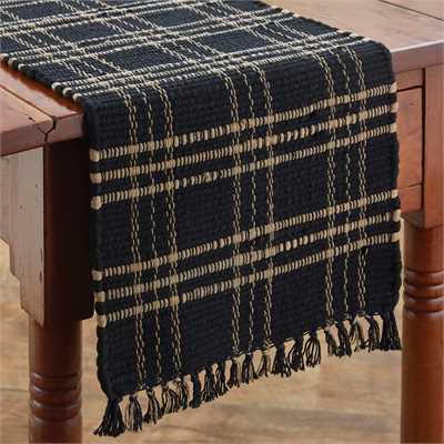 Sturbridge Chindi Table Runner-Black