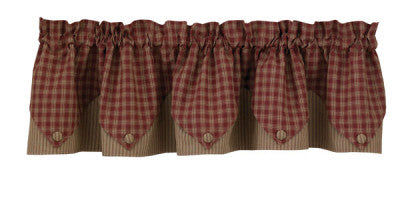 Sturbridge 72" x 15" Lined Point Valance - Wine
