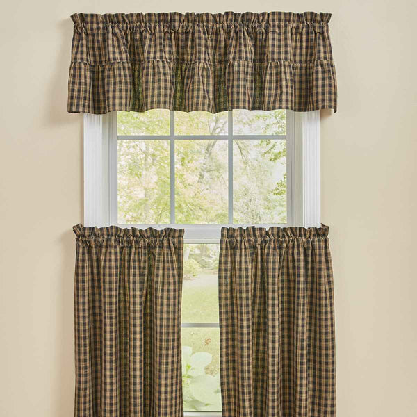 Sturbridge Plaid Ruffle Valance - Black