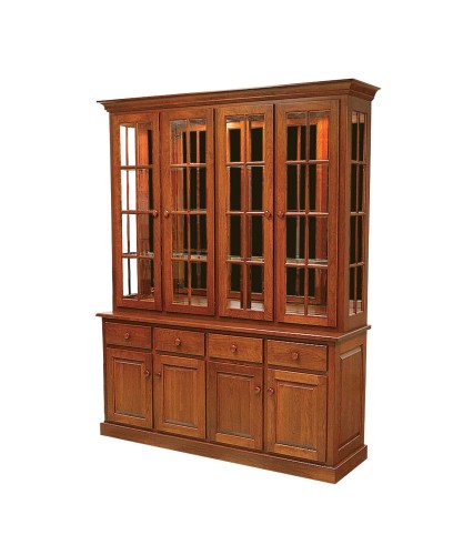 Lancaster Legacy-Shaker 4-Door Mirror Back Hutch-(380S Series)