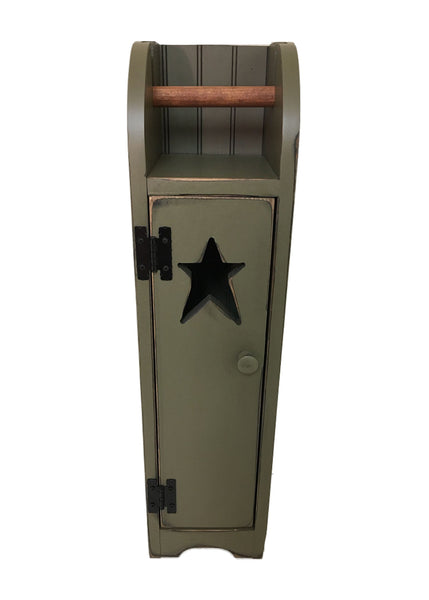 Toilet Paper Cabinet-Green with Star Cutout Door