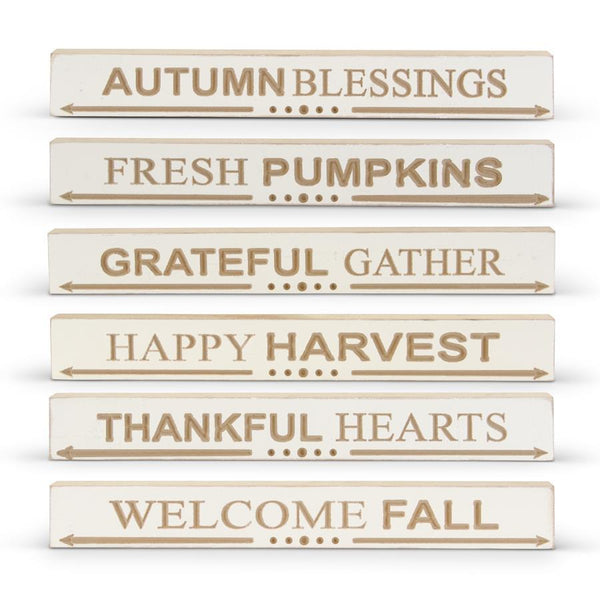 Engraved Wood Harvest Message Tabletop Sign
